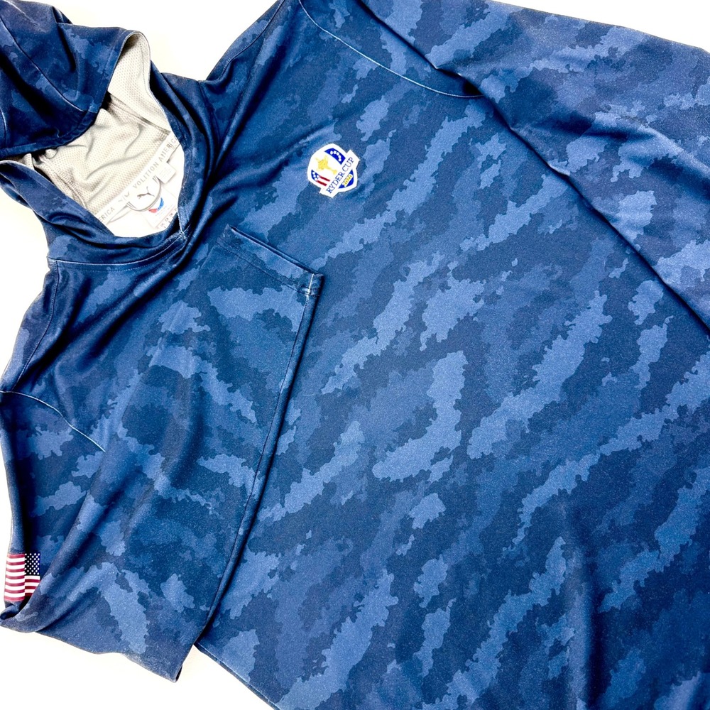 Puma x Volition Ryder Cup 2020 Team USA Hoodie Mens Large Blue Camo Golf
